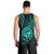 Polynesian Pride Guam Men Tank Top With Polynesian Tribal Tattoo and Coat of Arms Turquoise Version LT9 - Polynesian Pride