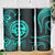 Polynesian Guam Coat of Arms Skinny Tumbler Polynesian Tribal Tattoo Turquoise Version