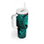 Polynesian Guam Coat of Arms Tumbler With Handle Polynesian Tribal Tattoo Turquoise Version