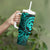 Polynesian Guam Coat of Arms Tumbler With Handle Polynesian Tribal Tattoo Turquoise Version