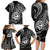 Polynesian Guam Coat of Arms Family Matching Long Sleeve Bodycon Dress and Hawaiian Shirt Polynesian Tribal Tattoo Black Version