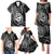 Polynesian Guam Coat of Arms Family Matching Puletasi and Hawaiian Shirt Polynesian Tribal Tattoo Black Version