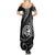 Polynesian Guam Coat of Arms Family Matching Summer Maxi Dress and Hawaiian Shirt Polynesian Tribal Tattoo Black Version