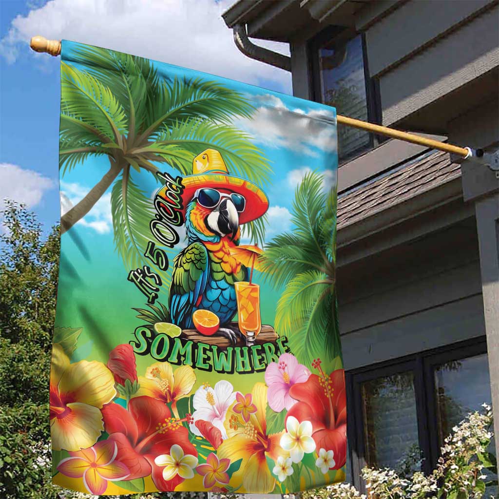 Always 5 O'clock Garden Flag Hawaiian Tropical Parrot LT9 - Polynesian Pride