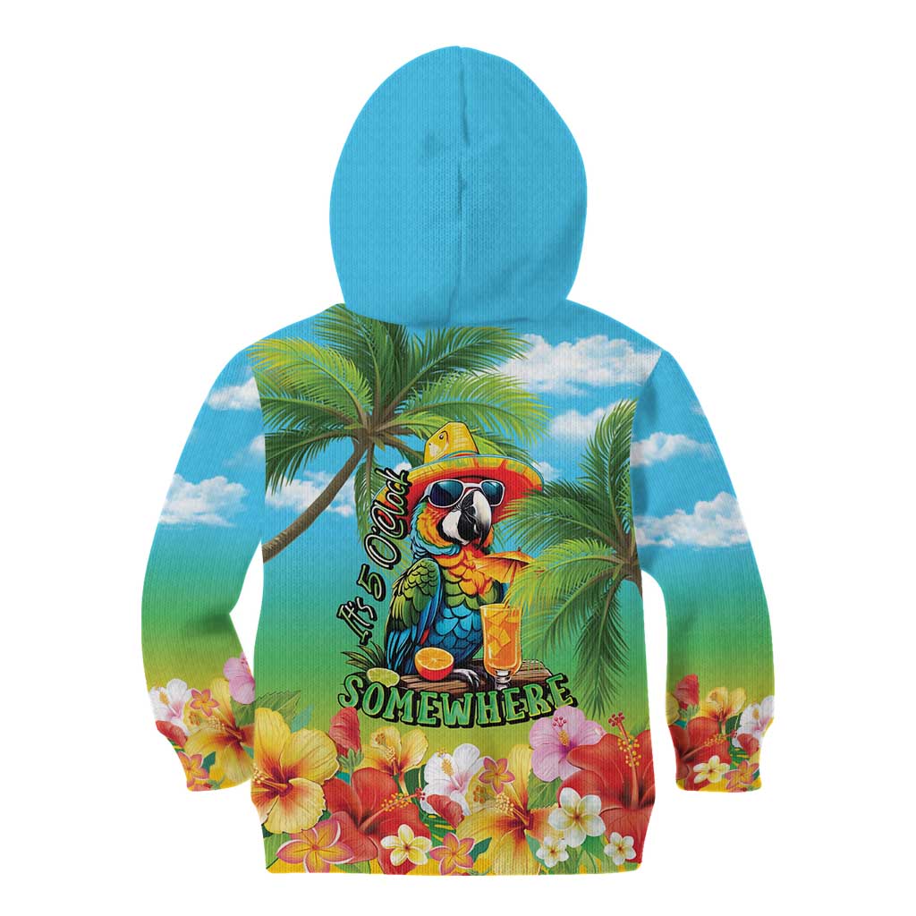 Always 5 O'clock Kid Hoodie Hawaiian Tropical Parrot LT9 - Polynesian Pride