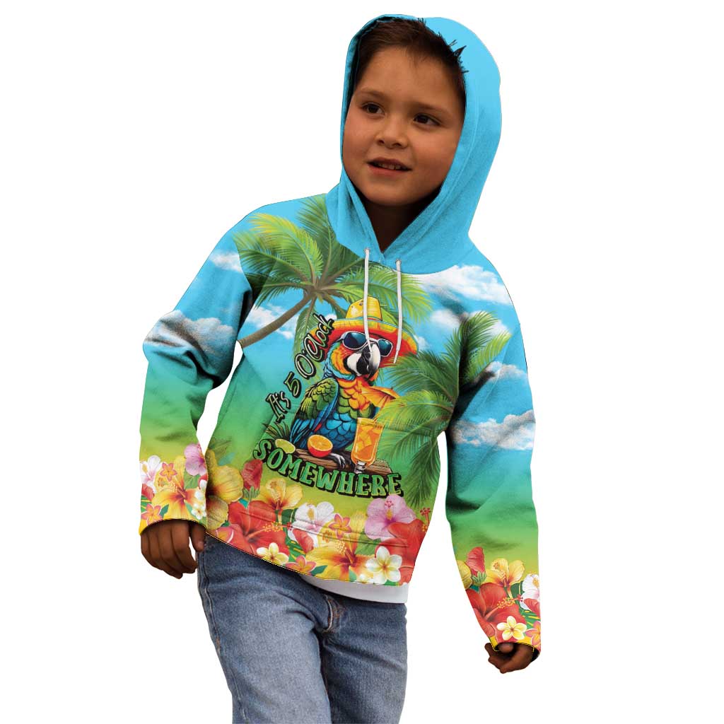 Always 5 O'clock Kid Hoodie Hawaiian Tropical Parrot LT9 - Polynesian Pride