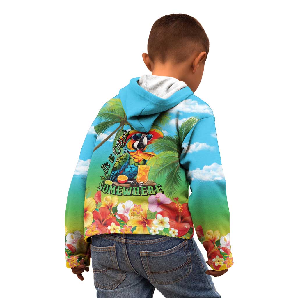Always 5 O'clock Kid Hoodie Hawaiian Tropical Parrot LT9 - Polynesian Pride