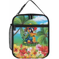 Always 5 O'clock Lunch Bag Hawaiian Tropical Parrot LT9 10.2 × 8.3 × 4.3 inch Blue - Polynesian Pride