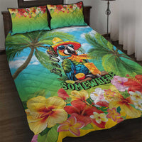 Always 5 O'clock Quilt Bed Set Hawaiian Tropical Parrot LT9 Blue - Polynesian Pride