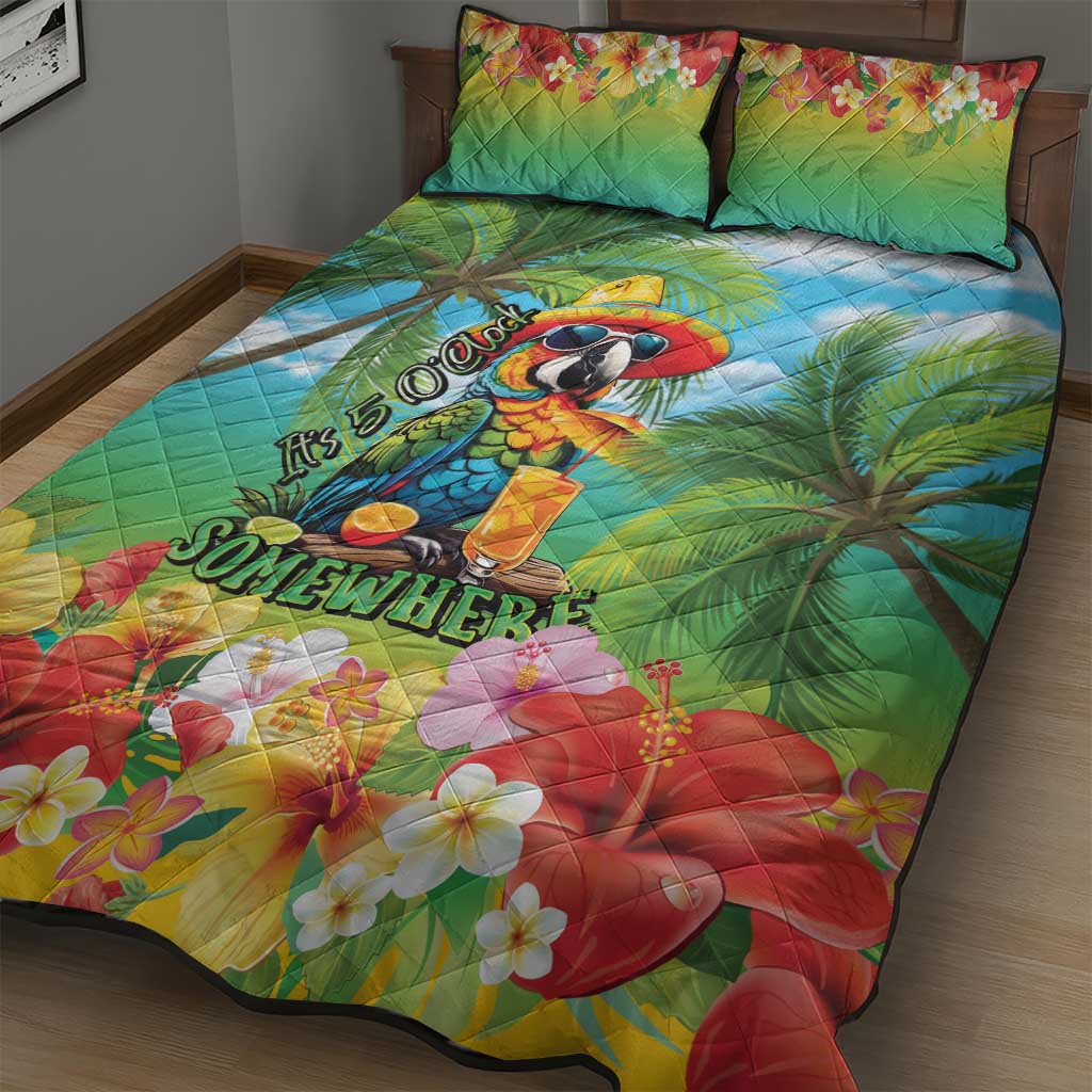 Always 5 O'clock Quilt Bed Set Hawaiian Tropical Parrot LT9 - Polynesian Pride