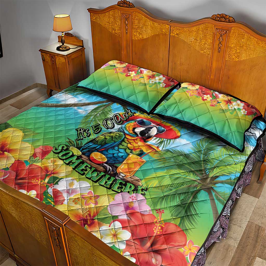 Always 5 O'clock Quilt Bed Set Hawaiian Tropical Parrot LT9 - Polynesian Pride