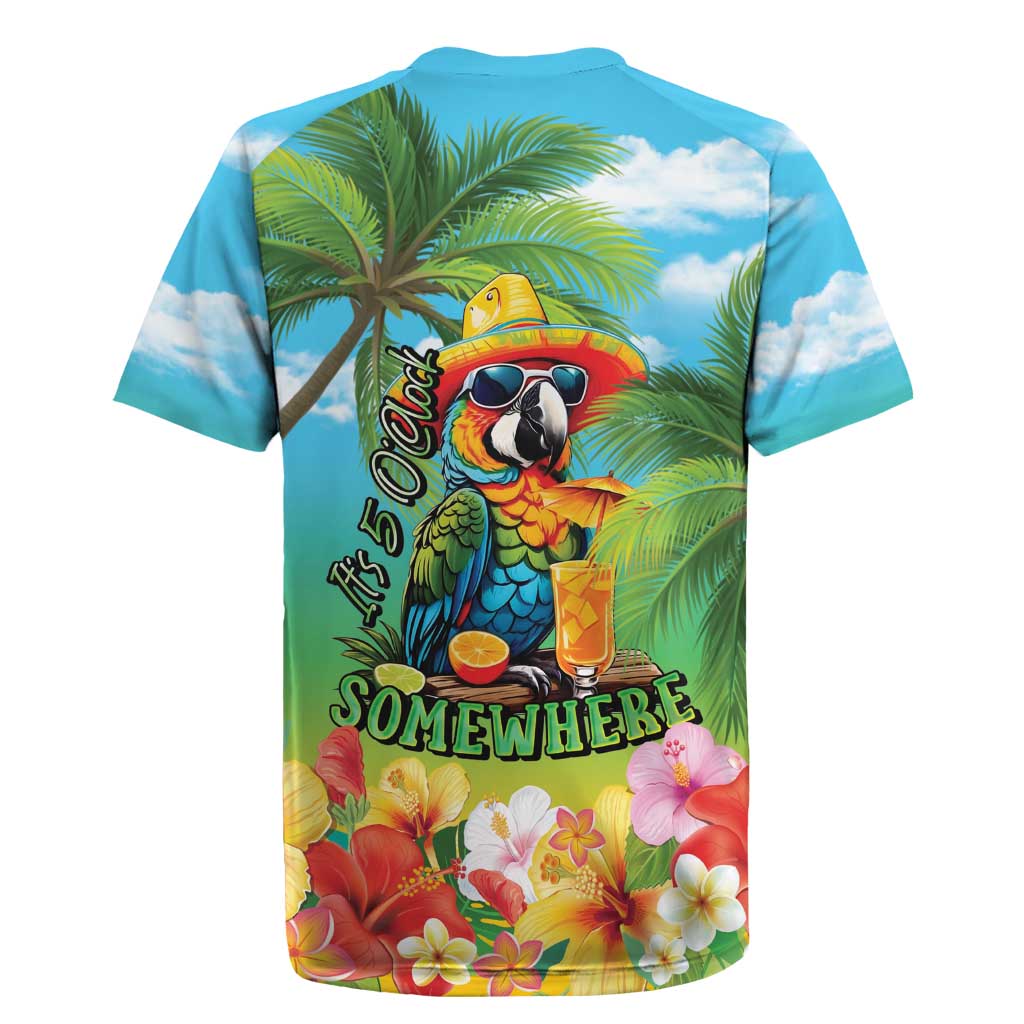 Always 5 O'clock Rugby Jersey Hawaiian Tropical Parrot LT9 - Polynesian Pride