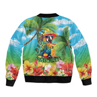 Always 5 O'clock Sleeve Zip Bomber Jacket Hawaiian Tropical Parrot LT9 - Polynesian Pride
