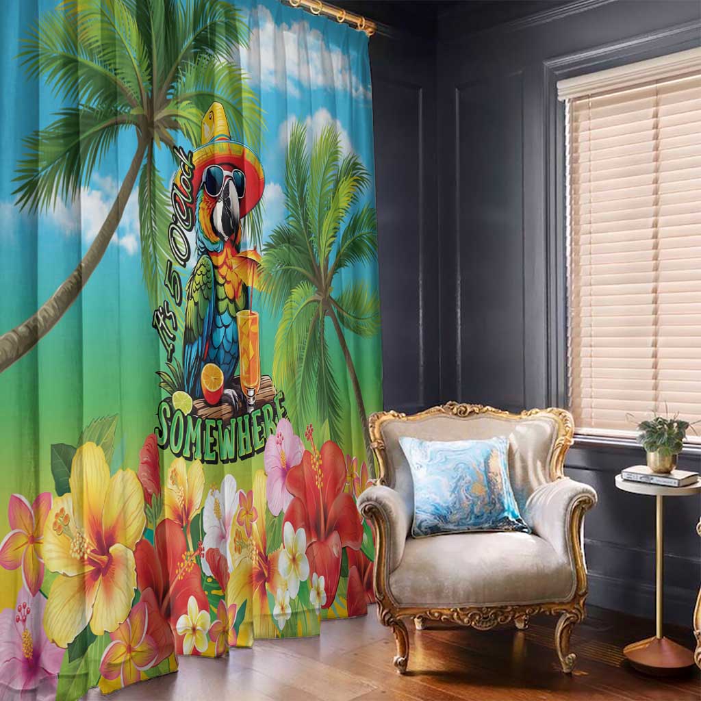 Always 5 O'clock Window Curtain Hawaiian Tropical Parrot LT9 - Polynesian Pride