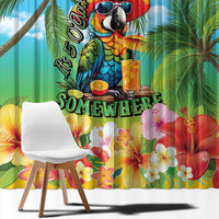 Always 5 O'clock Window Curtain Hawaiian Tropical Parrot LT9 - Polynesian Pride