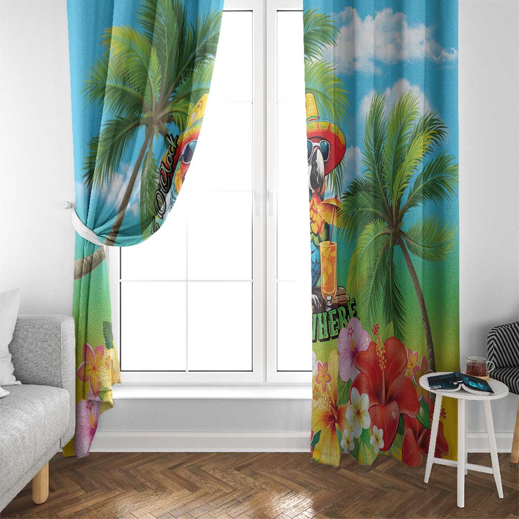 Always 5 O'clock Window Curtain Hawaiian Tropical Parrot LT9 - Polynesian Pride
