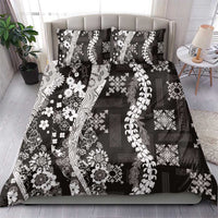 Hawaii Puakenikeni and Maile Lei Bedding Set Black Japanese Wave Style LT9 - Polynesian Pride