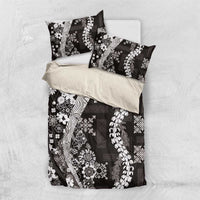 Hawaii Puakenikeni and Maile Lei Bedding Set Black Japanese Wave Style LT9 US Twin 172cm x 218cm Black - Polynesian Pride