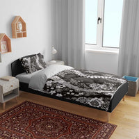 Hawaii Puakenikeni and Maile Lei Bedding Set Black Japanese Wave Style LT9 - Polynesian Pride