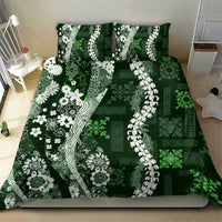 Hawaii Puakenikeni and Maile Lei Bedding Set Green Japanese Wave Style LT9 - Polynesian Pride