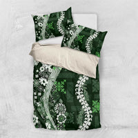 Hawaii Puakenikeni and Maile Lei Bedding Set Green Japanese Wave Style LT9 US Twin 172cm x 218cm Green - Polynesian Pride