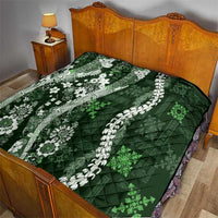 Hawaii Puakenikeni and Maile Lei Quilt Green Japanese Wave Style LT9 - Polynesian Pride