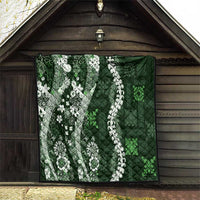 Hawaii Puakenikeni and Maile Lei Quilt Green Japanese Wave Style LT9 - Polynesian Pride
