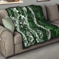 Hawaii Puakenikeni and Maile Lei Quilt Green Japanese Wave Style LT9 - Polynesian Pride