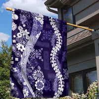 Hawaii Puakenikeni and Maile Lei Garden Flag Purple Japanese Wave Style LT9 - Polynesian Pride