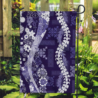 Hawaii Puakenikeni and Maile Lei Garden Flag Purple Japanese Wave Style LT9 Garden Flag Purple - Polynesian Pride