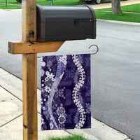 Hawaii Puakenikeni and Maile Lei Garden Flag Purple Japanese Wave Style LT9 - Polynesian Pride