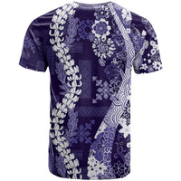 Hawaii Puakenikeni and Maile Lei T Shirt Purple Japanese Wave Style LT9 - Polynesian Pride