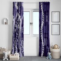 Hawaii Puakenikeni and Maile Lei Window Curtain Purple Japanese Wave Style LT9 - Polynesian Pride