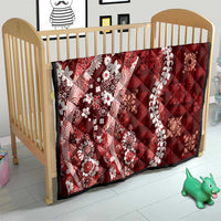Hawaii Puakenikeni and Maile Lei Quilt Red Japanese Wave Style LT9 - Polynesian Pride