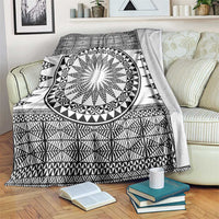 All White Tonga Malo e lelei Blanket Vintage Ngatu Tribal Pattern LT9 White - Polynesian Pride
