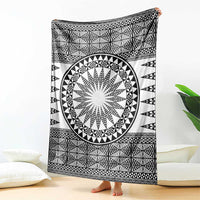 All White Tonga Malo e lelei Blanket Vintage Ngatu Tribal Pattern LT9 - Polynesian Pride