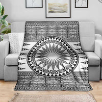 All White Tonga Malo e lelei Blanket Vintage Ngatu Tribal Pattern LT9 - Polynesian Pride