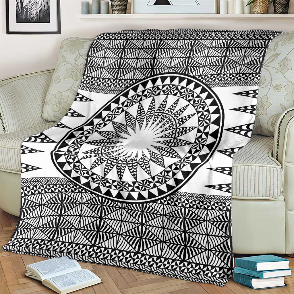 All White Tonga Malo e lelei Blanket Vintage Ngatu Tribal Pattern LT9 - Polynesian Pride
