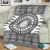 All White Tonga Malo e lelei Blanket Vintage Ngatu Tribal Pattern LT9 - Polynesian Pride