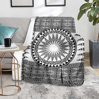 All White Tonga Malo e lelei Blanket Vintage Ngatu Tribal Pattern LT9 - Polynesian Pride