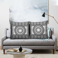 All White Tonga Malo e lelei Pillow Cover Vintage Ngatu Tribal Pattern LT9 - Polynesian Pride