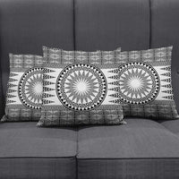 All White Tonga Malo e lelei Pillow Cover Vintage Ngatu Tribal Pattern LT9 - Polynesian Pride