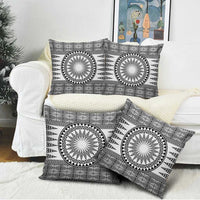 All White Tonga Malo e lelei Pillow Cover Vintage Ngatu Tribal Pattern LT9 - Polynesian Pride