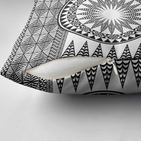 All White Tonga Malo e lelei Pillow Cover Vintage Ngatu Tribal Pattern LT9 - Polynesian Pride