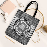 All White Tonga Malo e lelei Tote Bag Vintage Ngatu Tribal Pattern LT9 Black Strap One Size White - Polynesian Pride