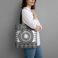 All White Tonga Malo e lelei Tote Bag Vintage Ngatu Tribal Pattern LT9 - Polynesian Pride