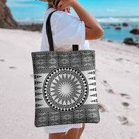 All White Tonga Malo e lelei Tote Bag Vintage Ngatu Tribal Pattern LT9 - Polynesian Pride