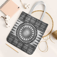 All White Tonga Malo e lelei Tote Bag Vintage Ngatu Tribal Pattern LT9 White Strap One Size White - Polynesian Pride
