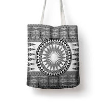 All White Tonga Malo e lelei Tote Bag Vintage Ngatu Tribal Pattern LT9 - Polynesian Pride