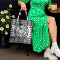 All White Tonga Malo e lelei Tote Bag Vintage Ngatu Tribal Pattern LT9 - Polynesian Pride